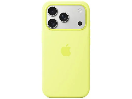 Apple Funda de silicona con MagSafe, Para iPhone 17 Pro, Compatible con correa Crossbody, Amarillo neón